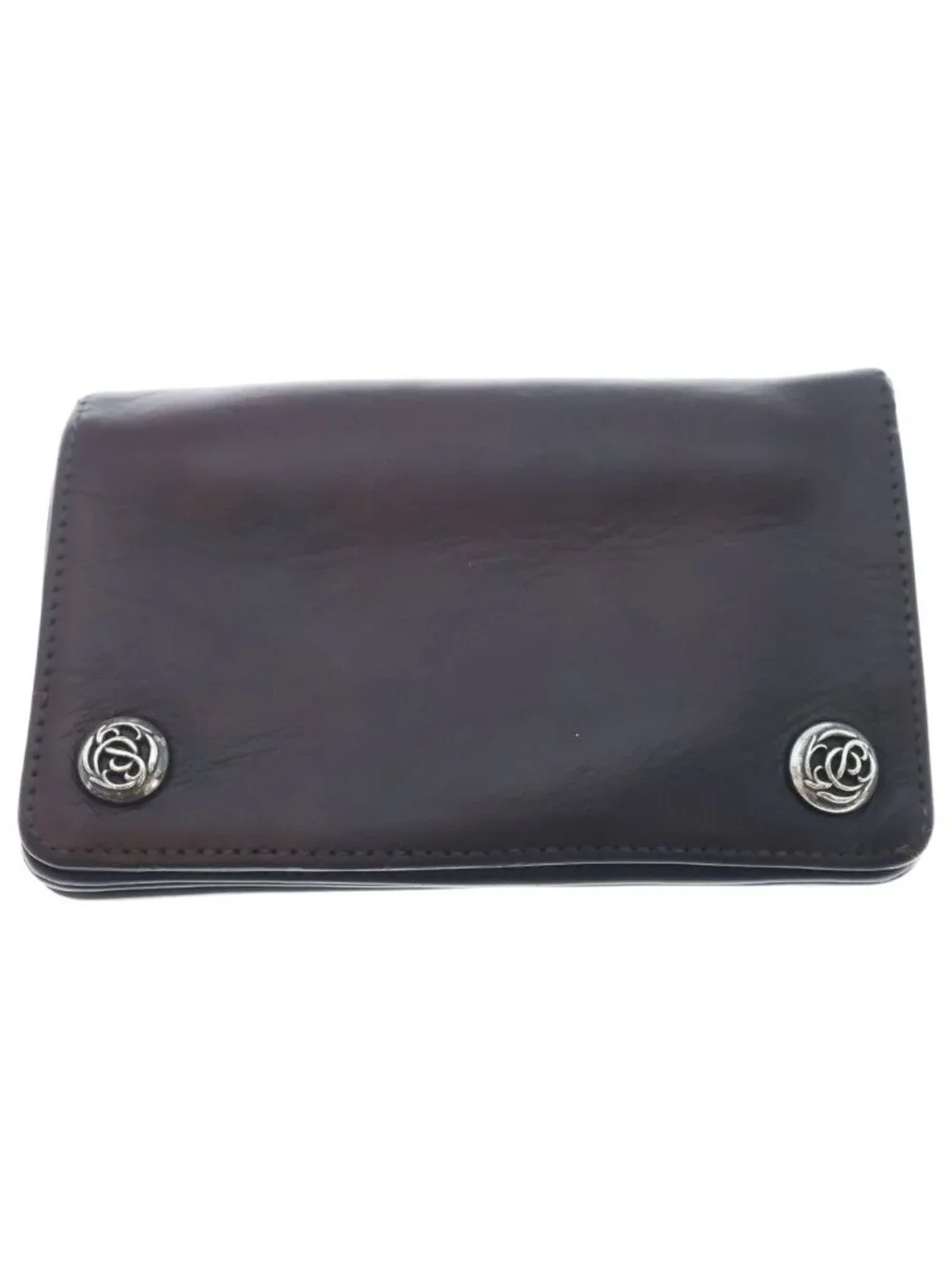 Chrome Hearts Floral Button Leather Wallet